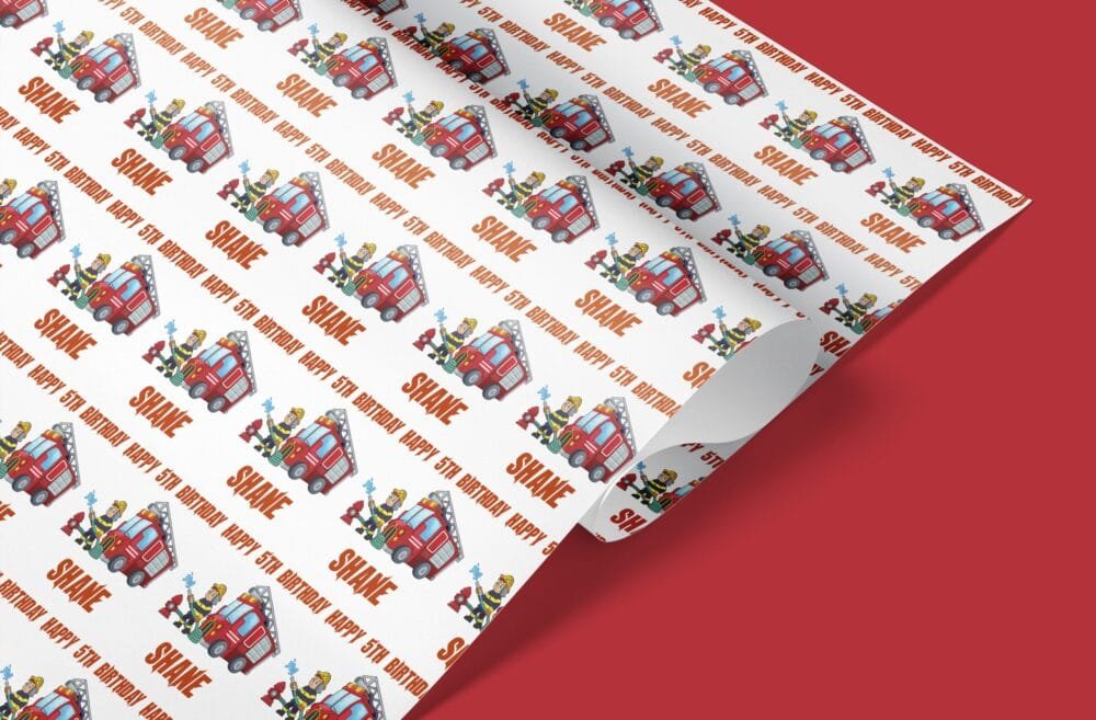 fire truck giftwrap
