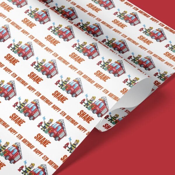 fire truck giftwrap