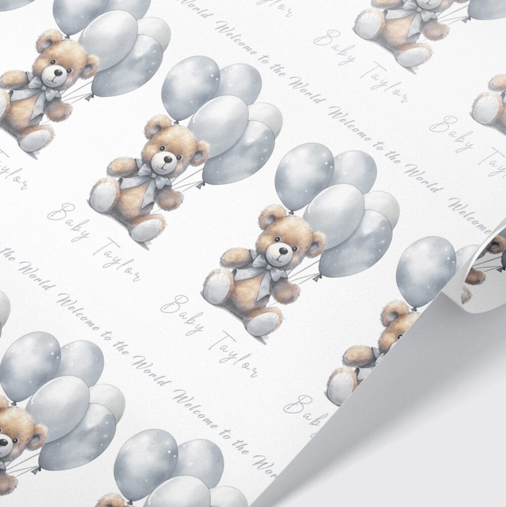 grey teddy giftwrap