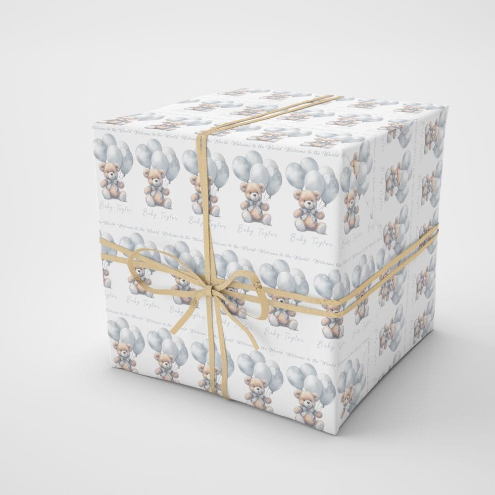 grey teddy present