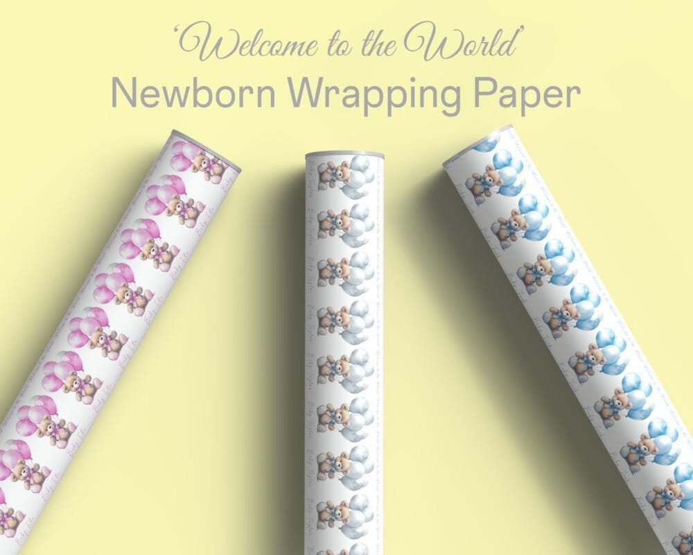 rolls of newborn giftwrap