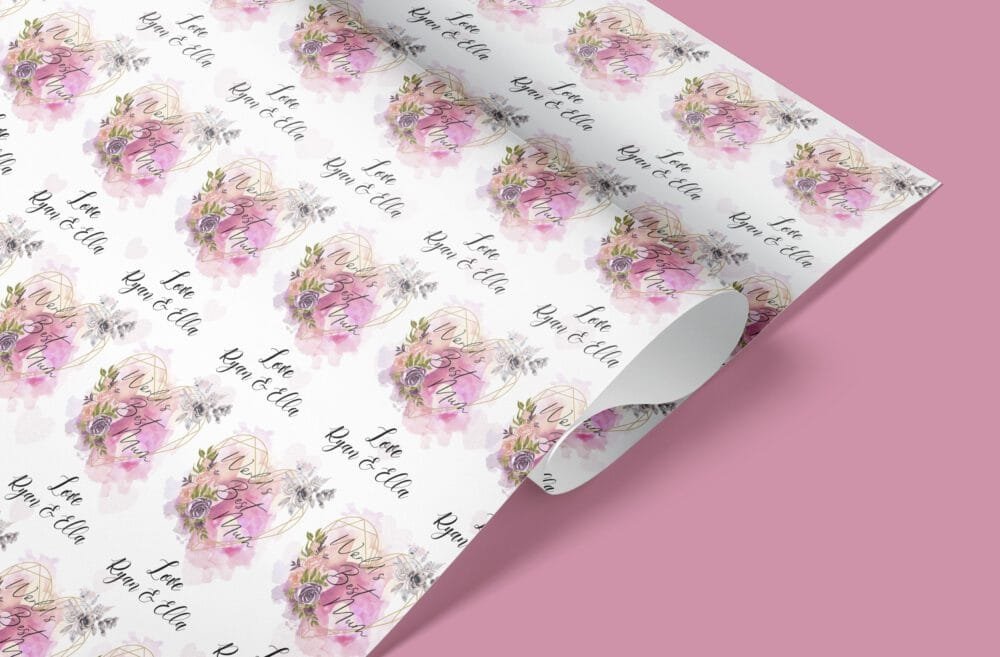 worlds best mum gift wrap