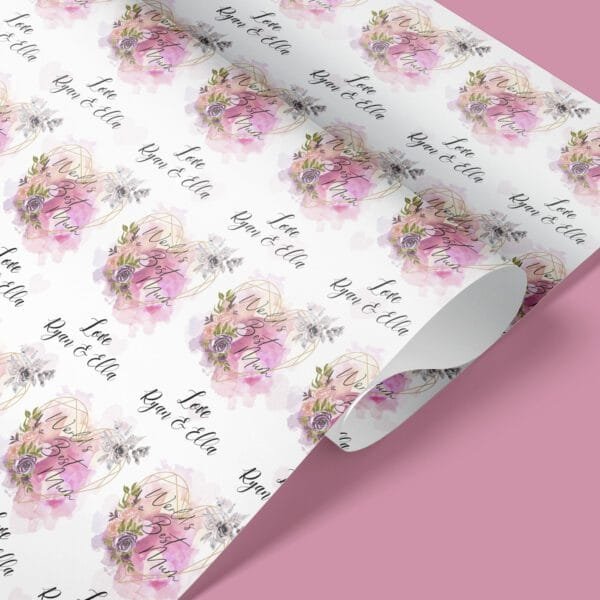 worlds best mum gift wrap