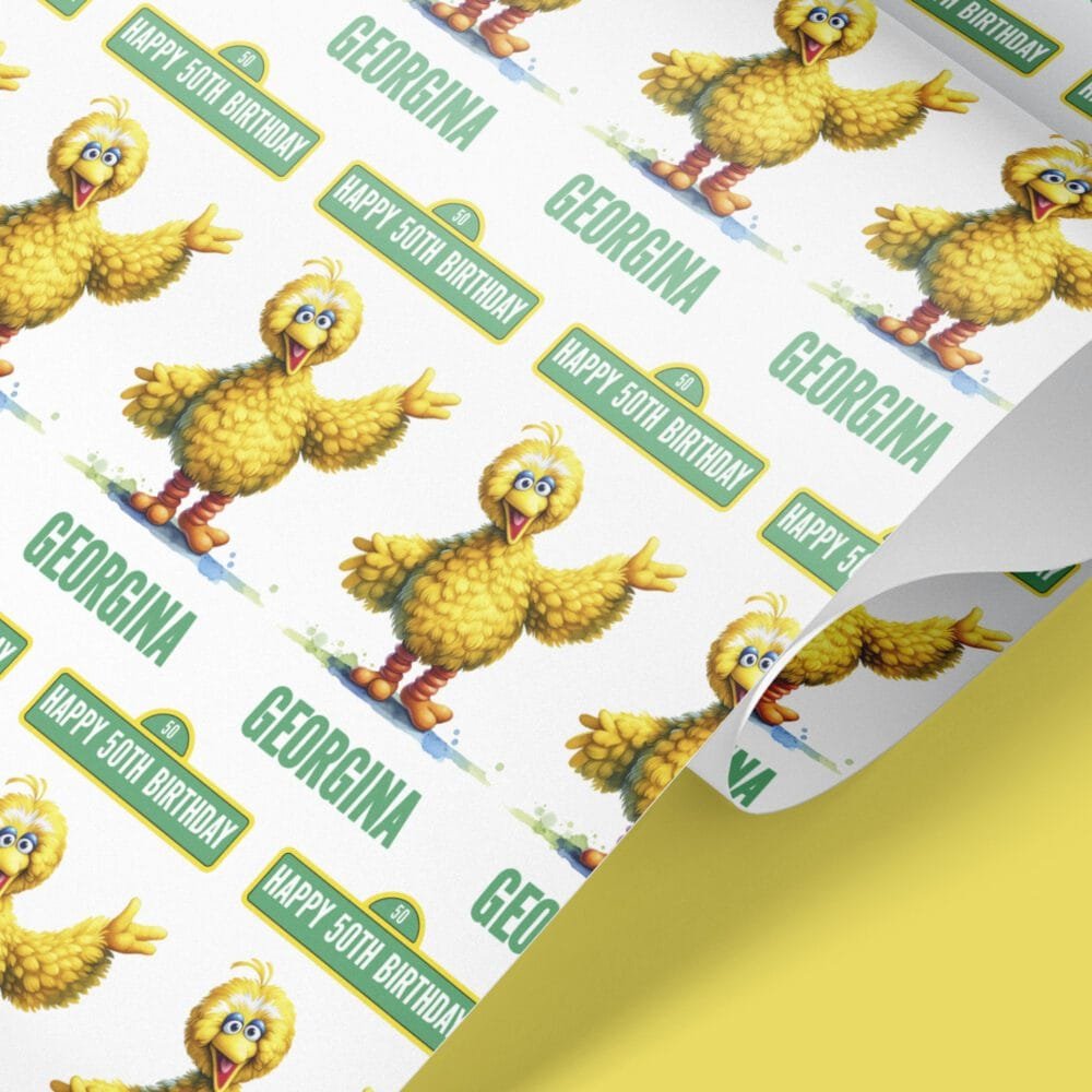 big bird gift wrap
