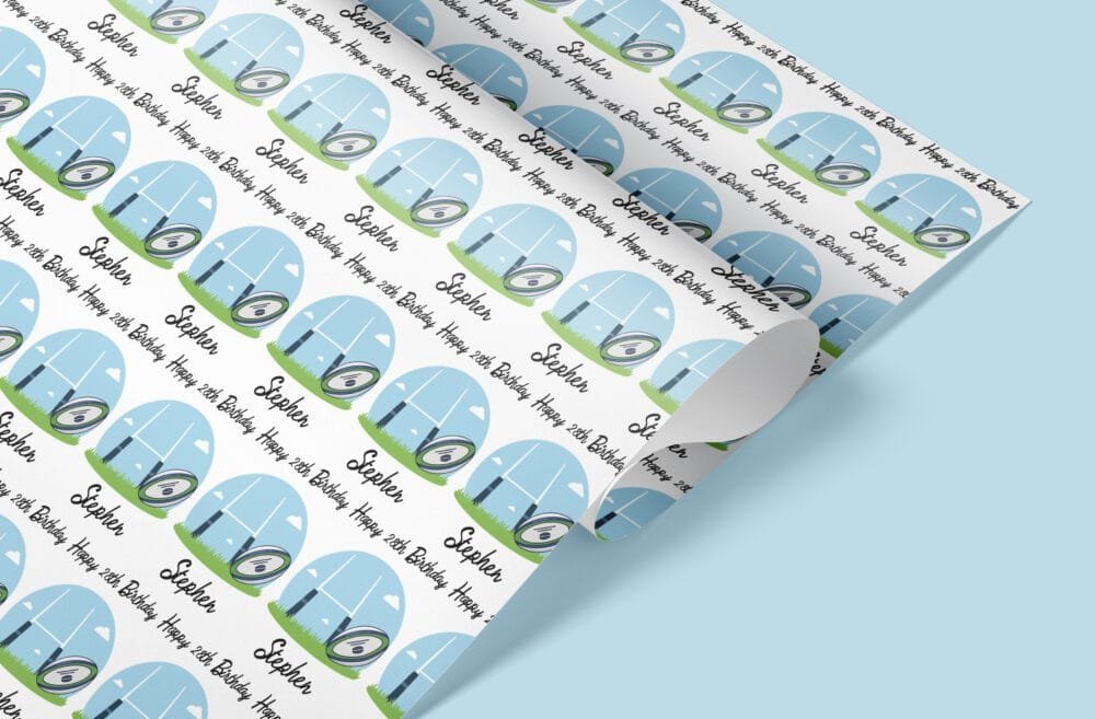 rugby wrapping paper