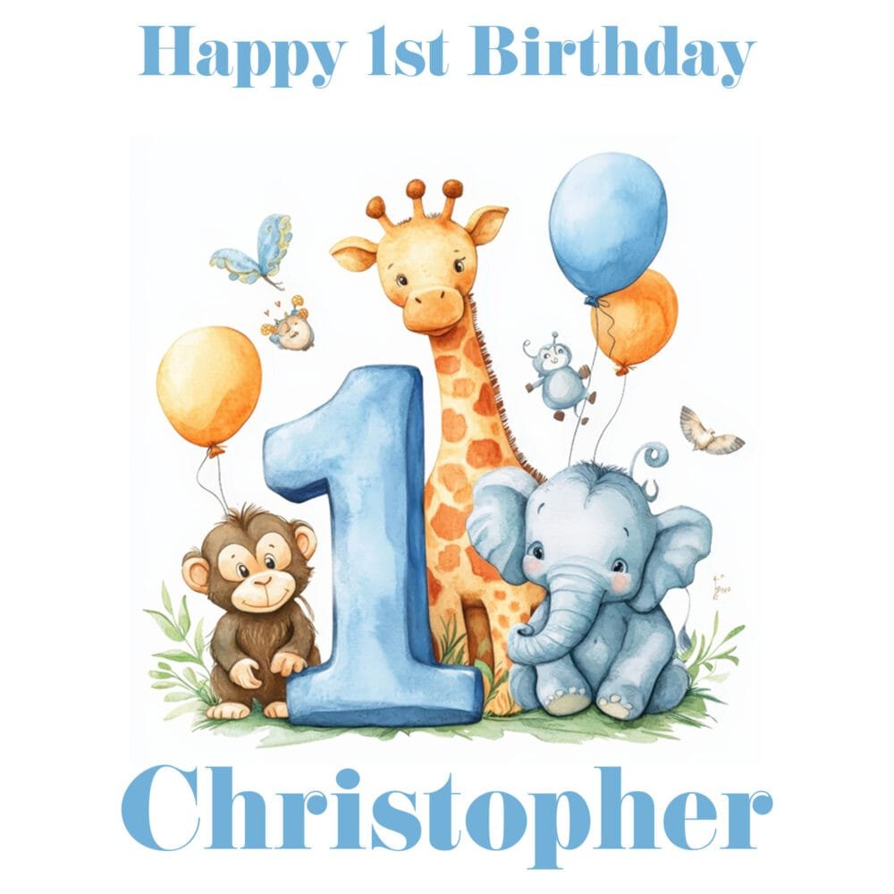 Blue Safari Animals Gift Wrap - Image 5