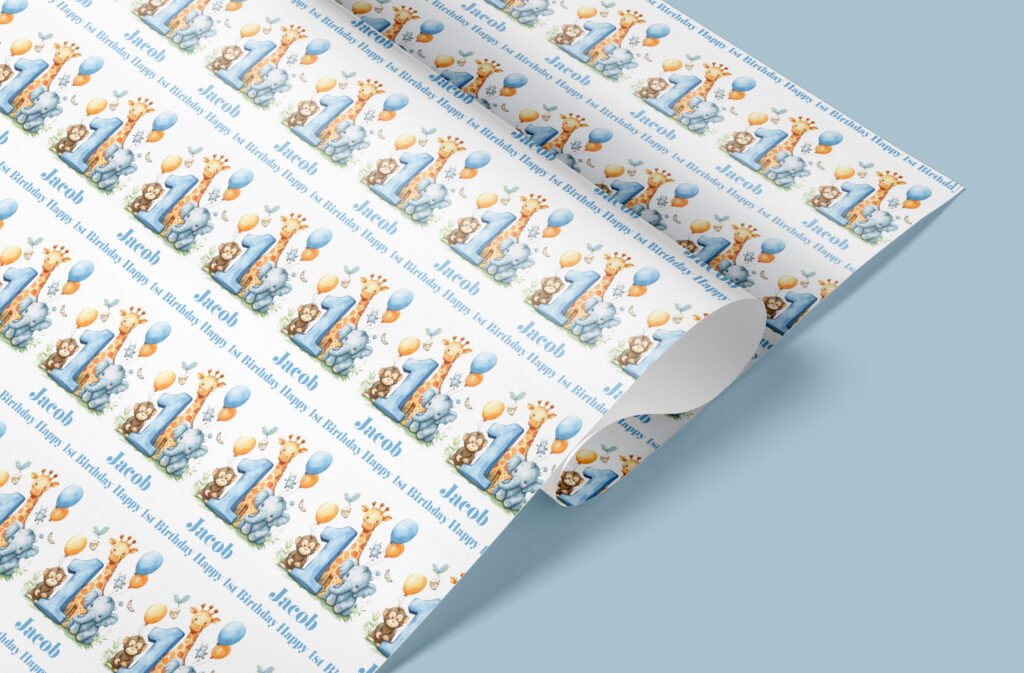 safari animal wrapping paper