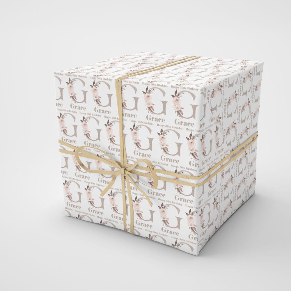 Linen Initial Gift Wrap - Image 6