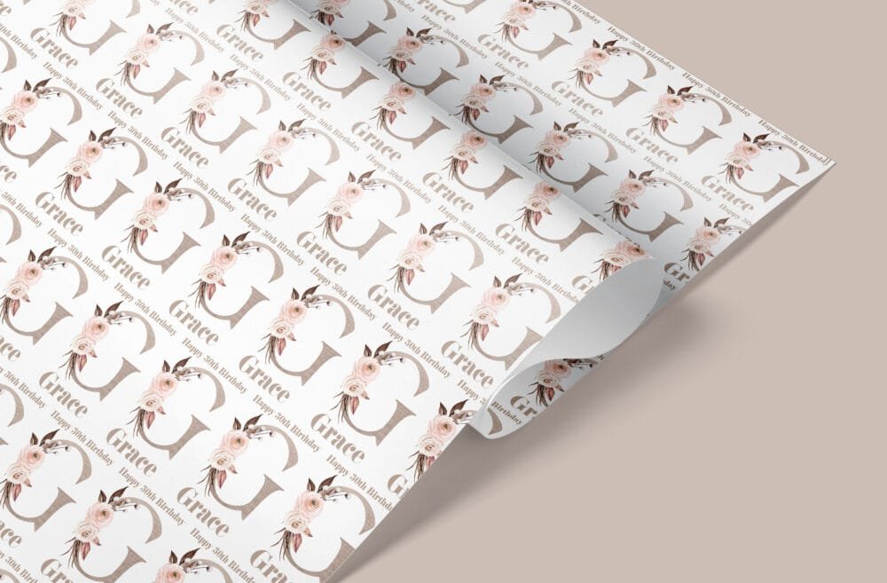 Linen Initial Gift Wrap - Image 7