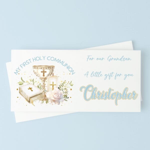 Boys Holy Communion Money Wallet Card