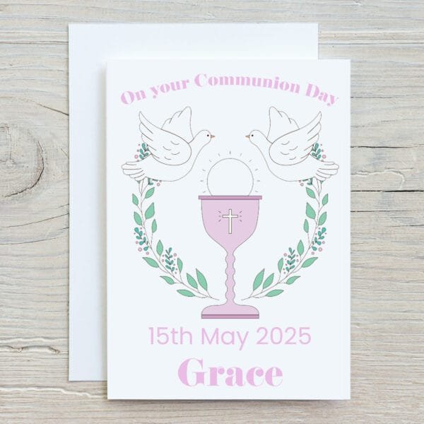 Girls Holy Communion Card