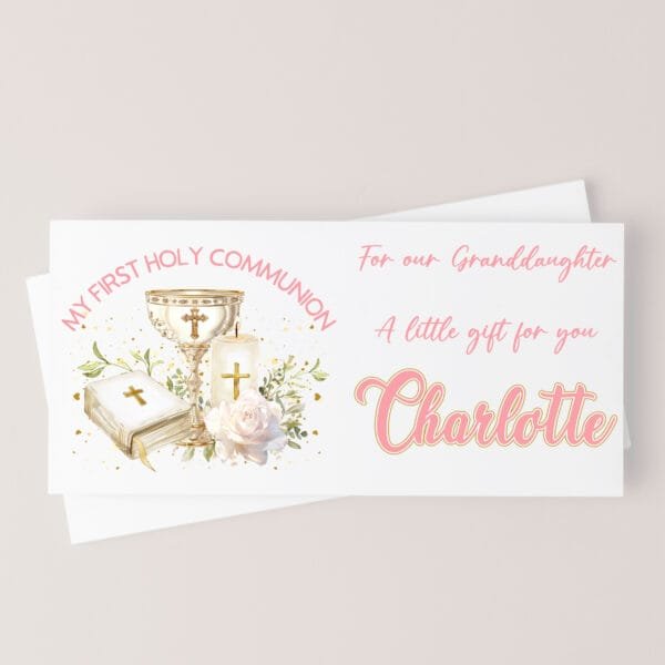 Girls Holy Communion Money Wallet Card