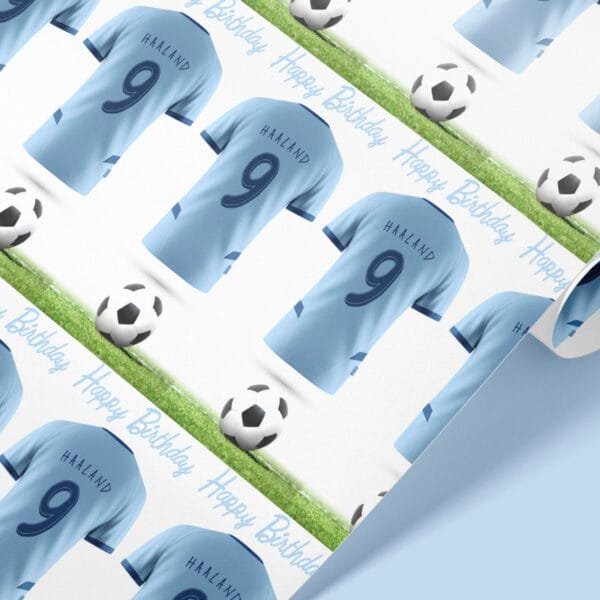 Manchester City Jersey Wrapping Paper